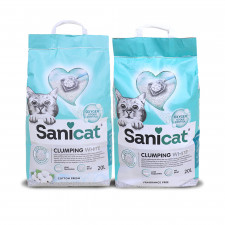 사니캣 클럼핑화이트 벤토나이트 고양이모래 20L 17kg (무향/코튼프레쉬)
