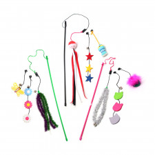 패치워크 고양이 교체형 낚시대 장난감 모음