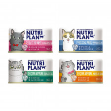 뉴트리플랜 NEW 건강프로젝트 고양이 캔 습식 사료 간식 160g 4종