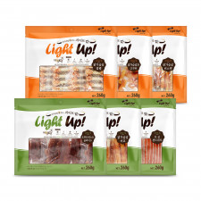 라이트업 치킨/오리 강아지 육포 덴탈 대용량 간식 260g 6종