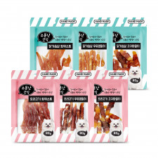 소문난간식 치킨/오리 트위스트 덴탈 말이 소용량 간식 80g 6종