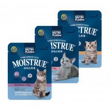 뉴트리플랜 모이스트루 연령별 고양이 주식 습식 파우치 80g 3종